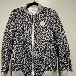 Converse Gray Leopard Print Kids Puffer Jacket